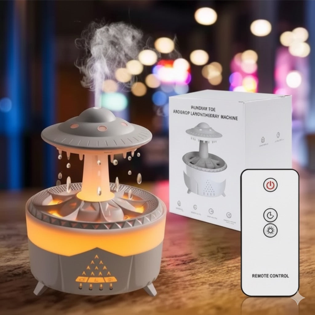 ABS CloudRain Aroma Diffuser, Purple, Corded Electric