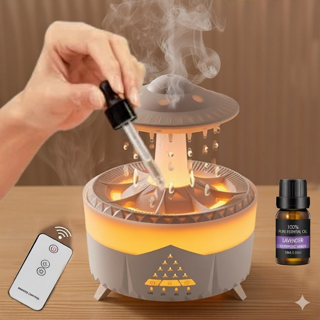 ABS CloudRain Aroma Diffuser, Purple, Corded Electric
