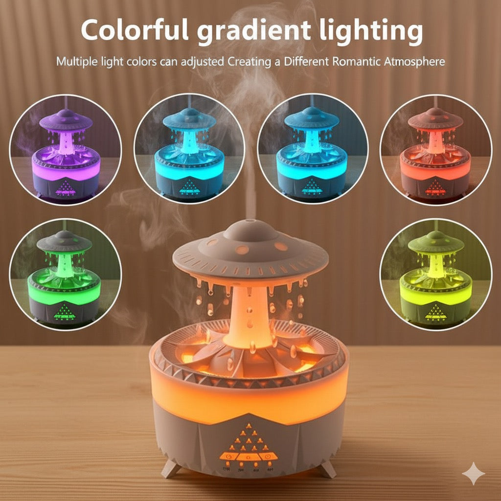 ABS CloudRain Aroma Diffuser, Purple, Corded Electric