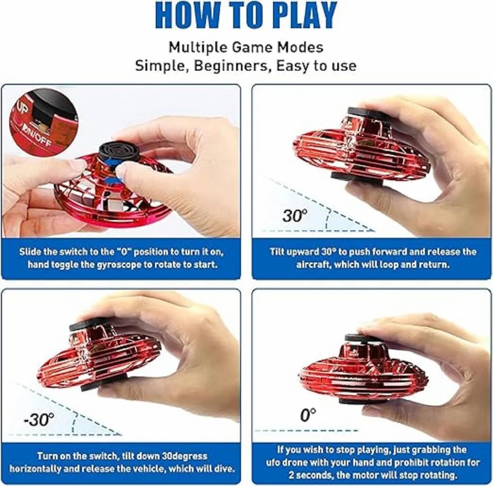 Flynova Flying Spinner Flying Gyro Spinner Flying Orb Ball UFO Flying Ball Hand Controlled Boomerang