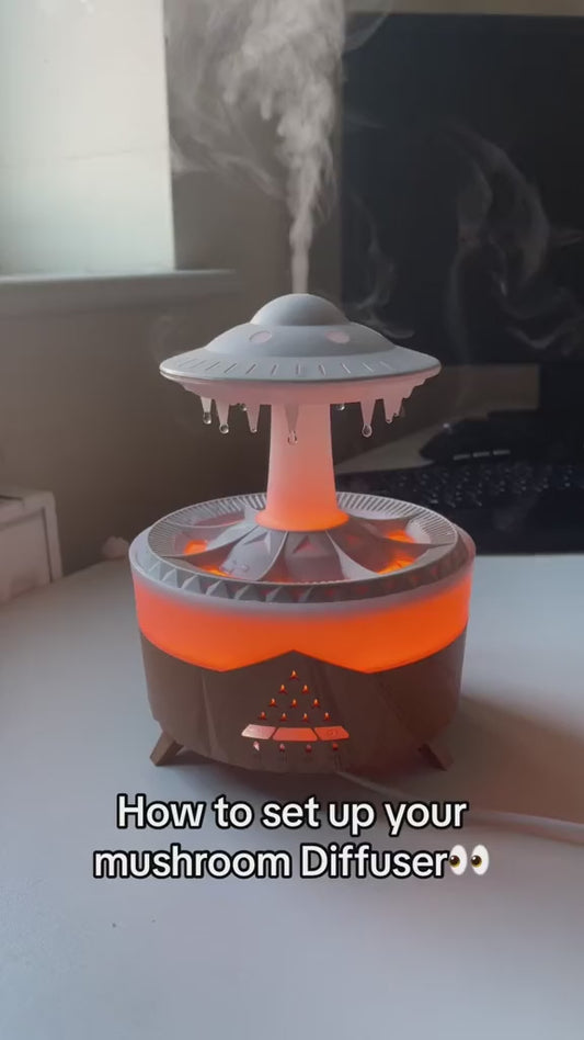 ABS CloudRain Aroma Diffuser, Purple, Corded Electric